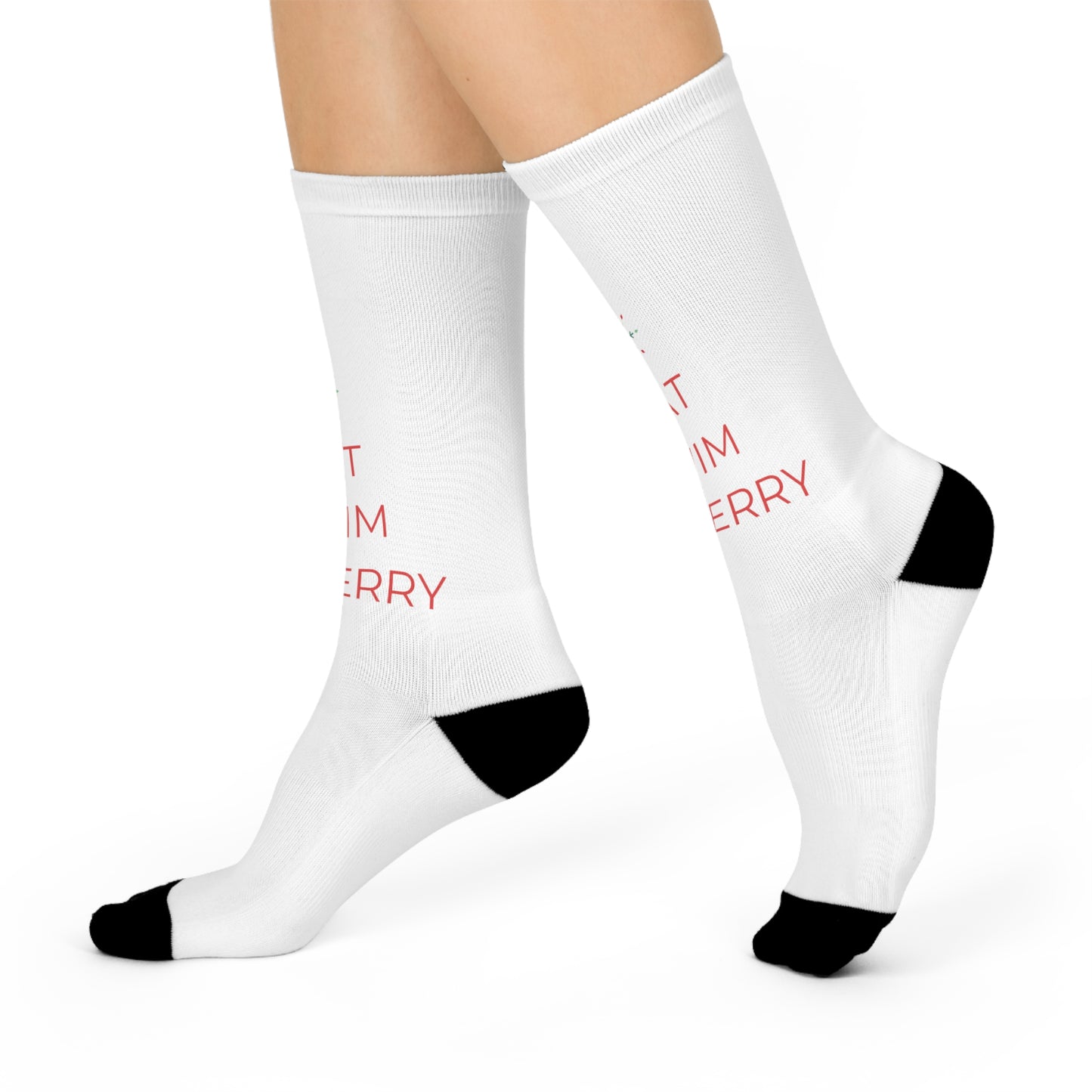 Eat Swim Be Merry: White Cushioned Crew Socks