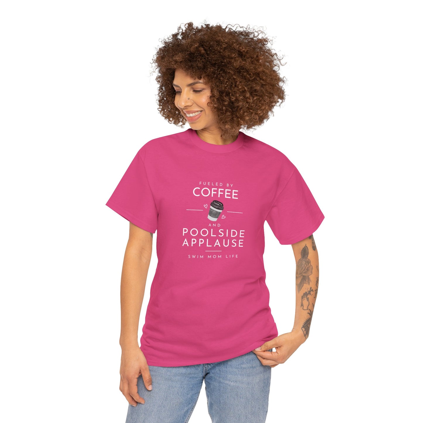 Swim Mom Fueled by Coffee: Cotton Unisex Tee