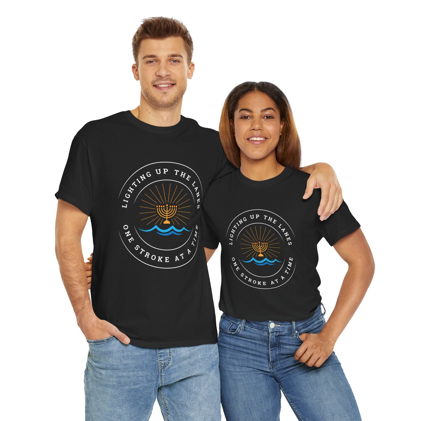 Lighting Up the Lanes One Stroke at a Time: Cotton Unisex Tee