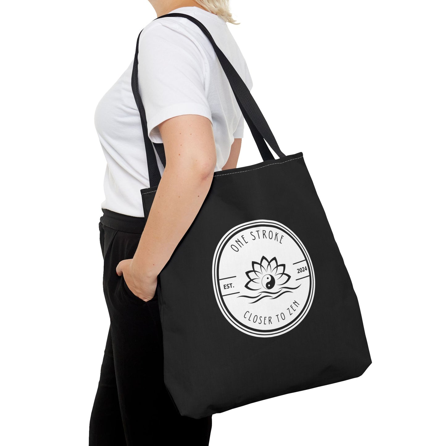 Closer to Zen: Black Tote Bag