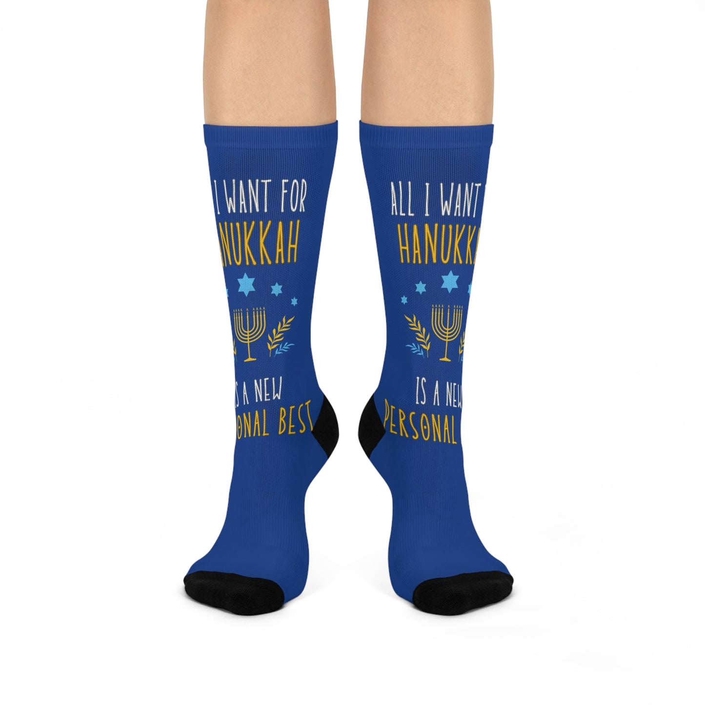 All I Want for Hanukkah is a New Personal Best: Blue Cushioned Crew Socks