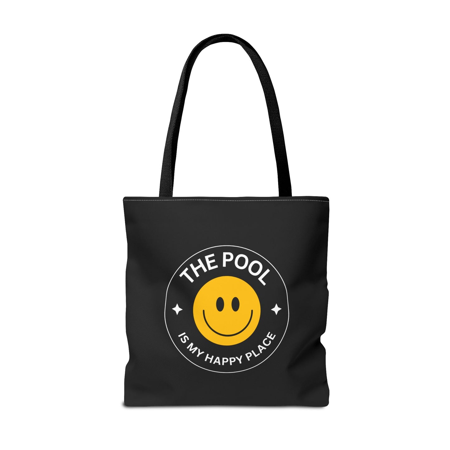 Pool Happy Place: Black Tote Bag